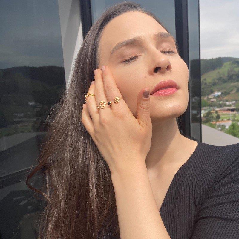 ANEL CÂNCER FOLHEADO A OURO