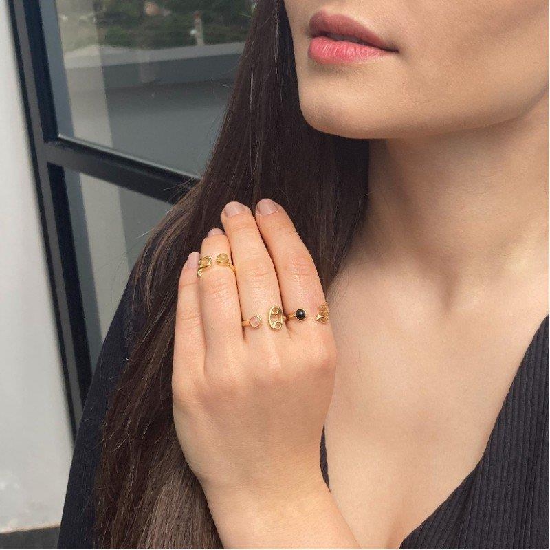 ANEL CÂNCER FOLHEADO A OURO