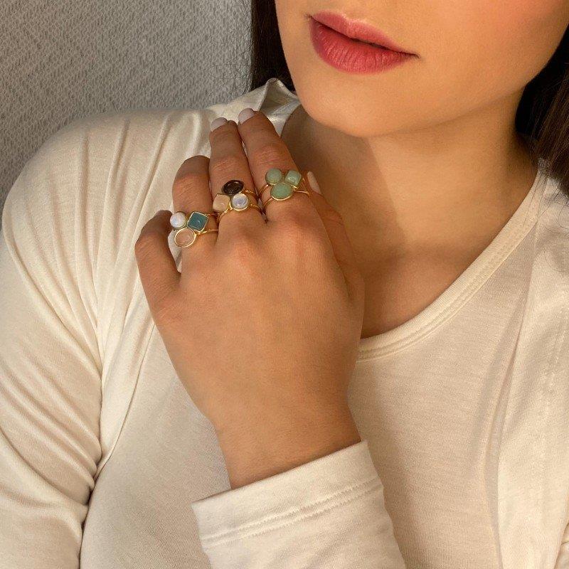 ANEL FOLHEADO A OURO