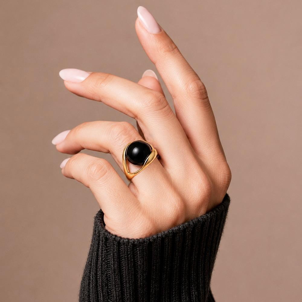 ANEL FOLHEADO A OURO
