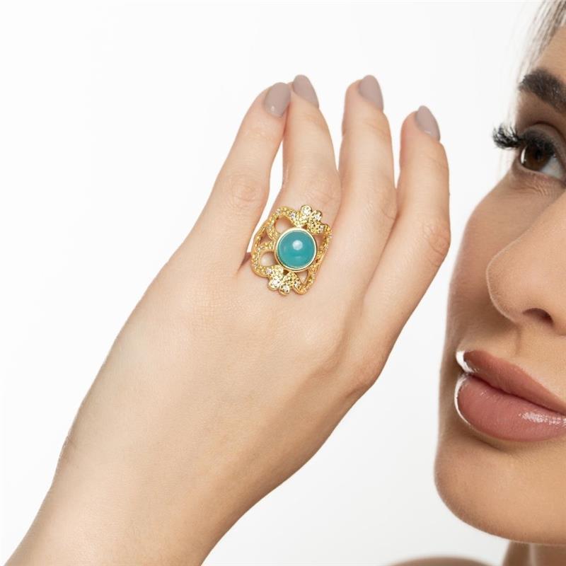 ANEL FOLHEADO A OURO