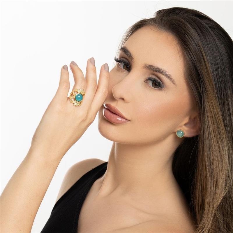 ANEL FOLHEADO A OURO