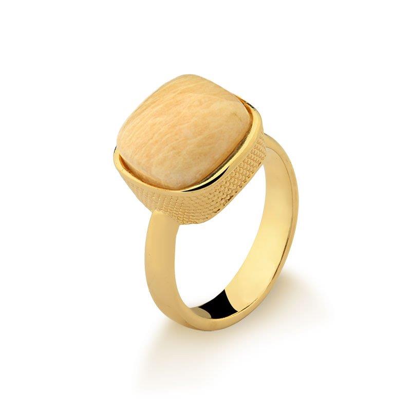 ANEL FOLHEADO A OURO