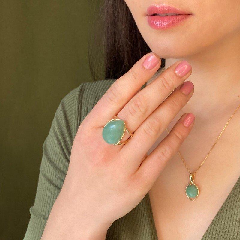 ANEL FOLHEADO A OURO