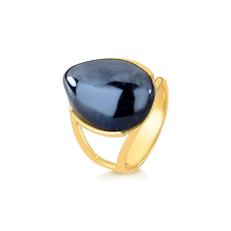 ANEL FOLHEADO A OURO COM EFEITO PEROLADO