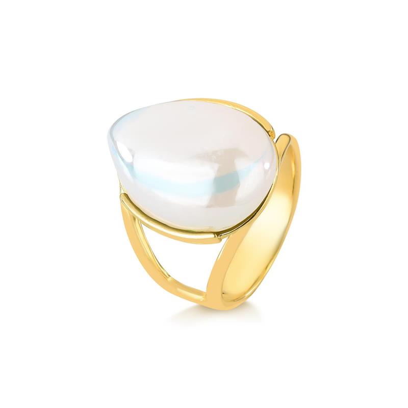 ANEL FOLHEADO A OURO COM EFEITO PEROLADO