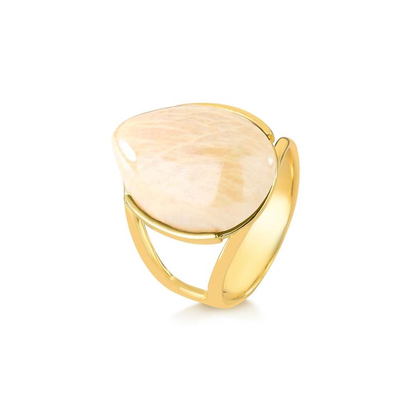 ANEL FOLHEADO A OURO COM EFEITO PEROLADO