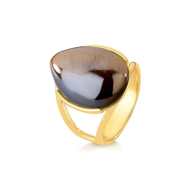 ANEL FOLHEADO A OURO COM EFEITO PEROLADO