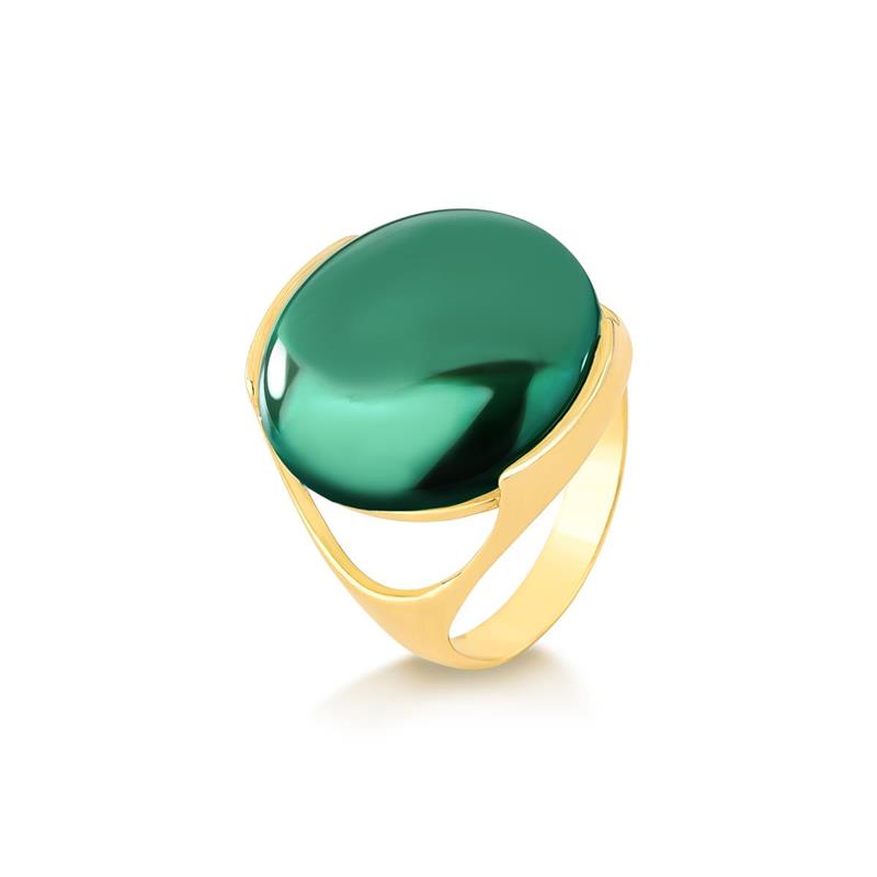 ANEL FOLHEADO A OURO COM EFEITO PEROLADO