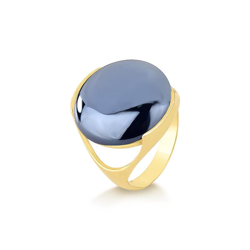 ANEL FOLHEADO A OURO COM EFEITO PEROLADO