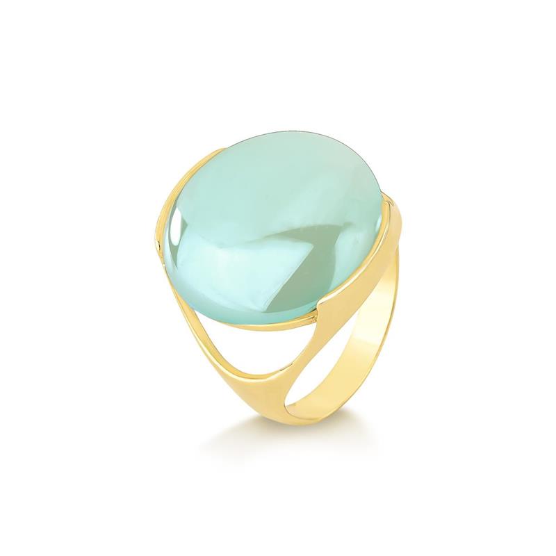 ANEL FOLHEADO A OURO COM EFEITO PEROLADO