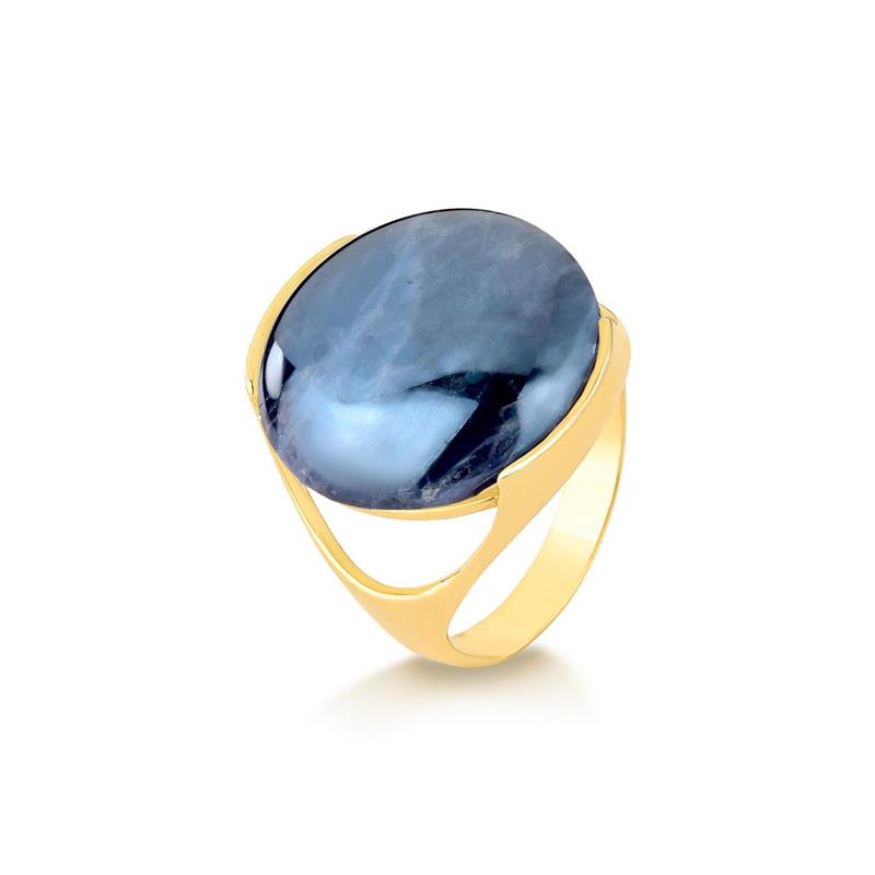 ANEL FOLHEADO A OURO COM EFEITO PEROLADO