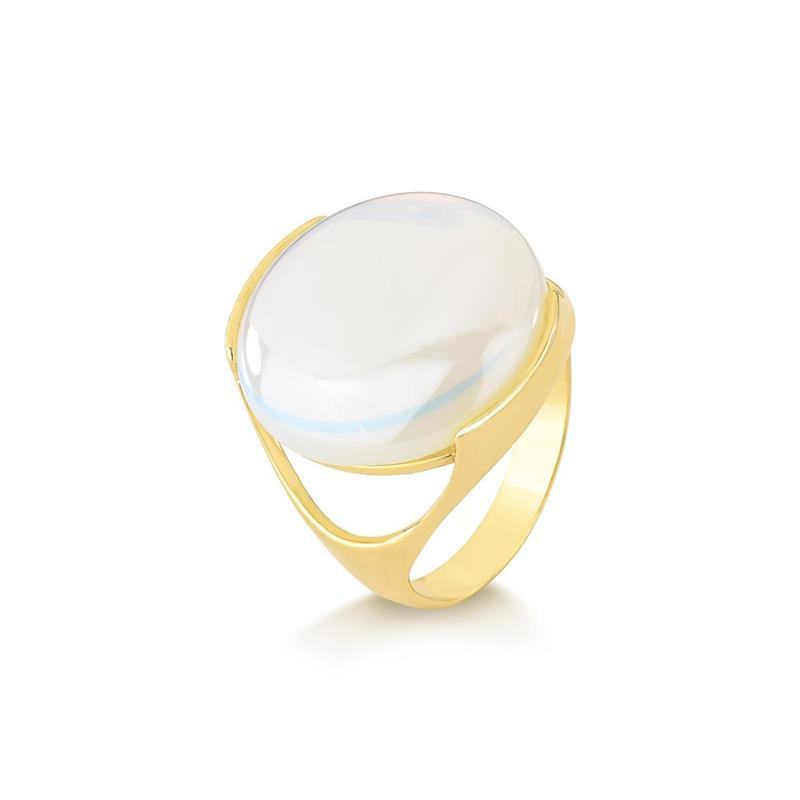 ANEL FOLHEADO A OURO COM EFEITO PEROLADO