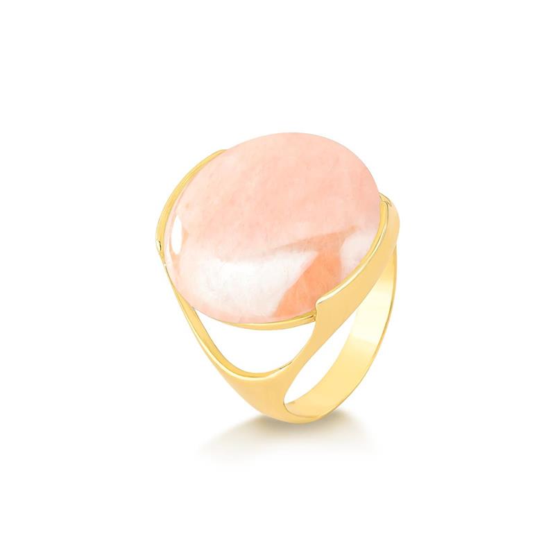 ANEL FOLHEADO A OURO COM EFEITO PEROLADO