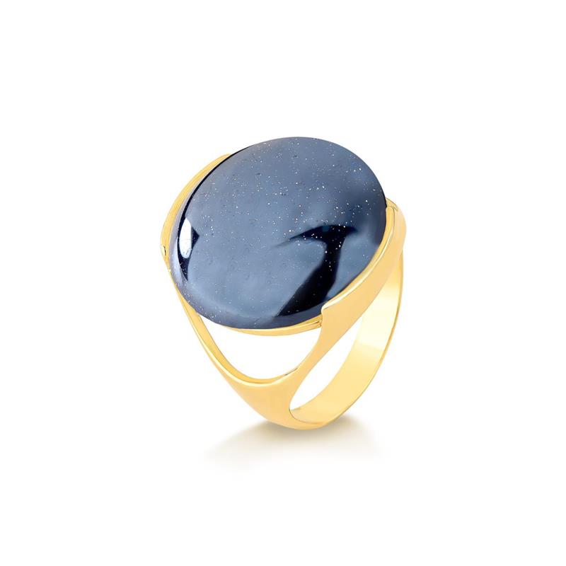 ANEL FOLHEADO A OURO COM EFEITO PEROLADO