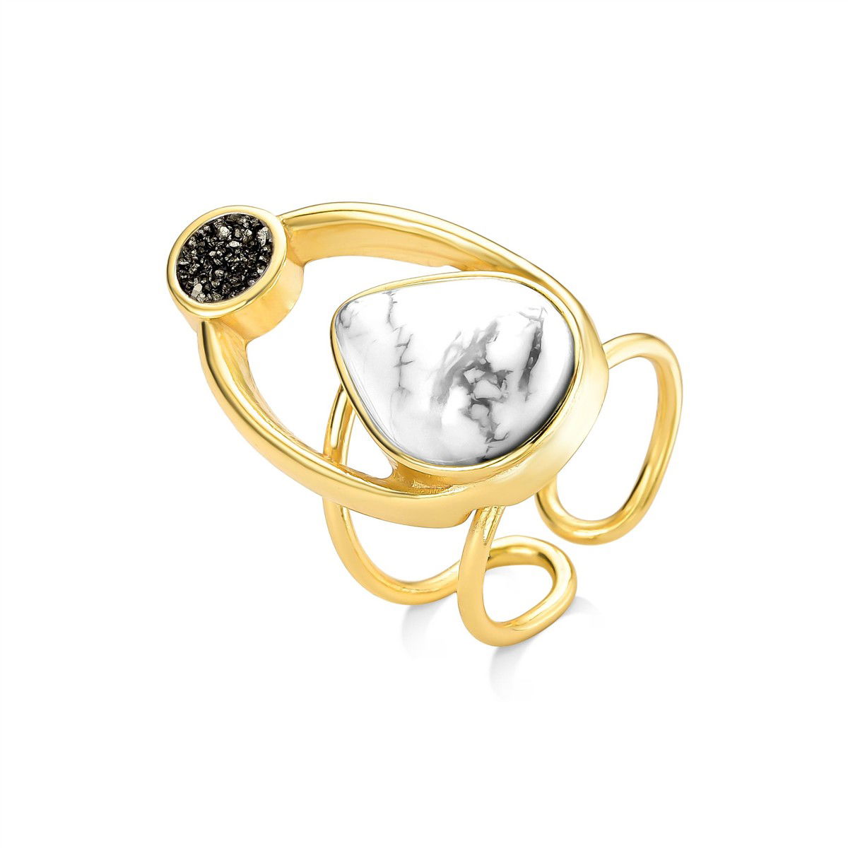 ANEL FOLHEADO A OURO