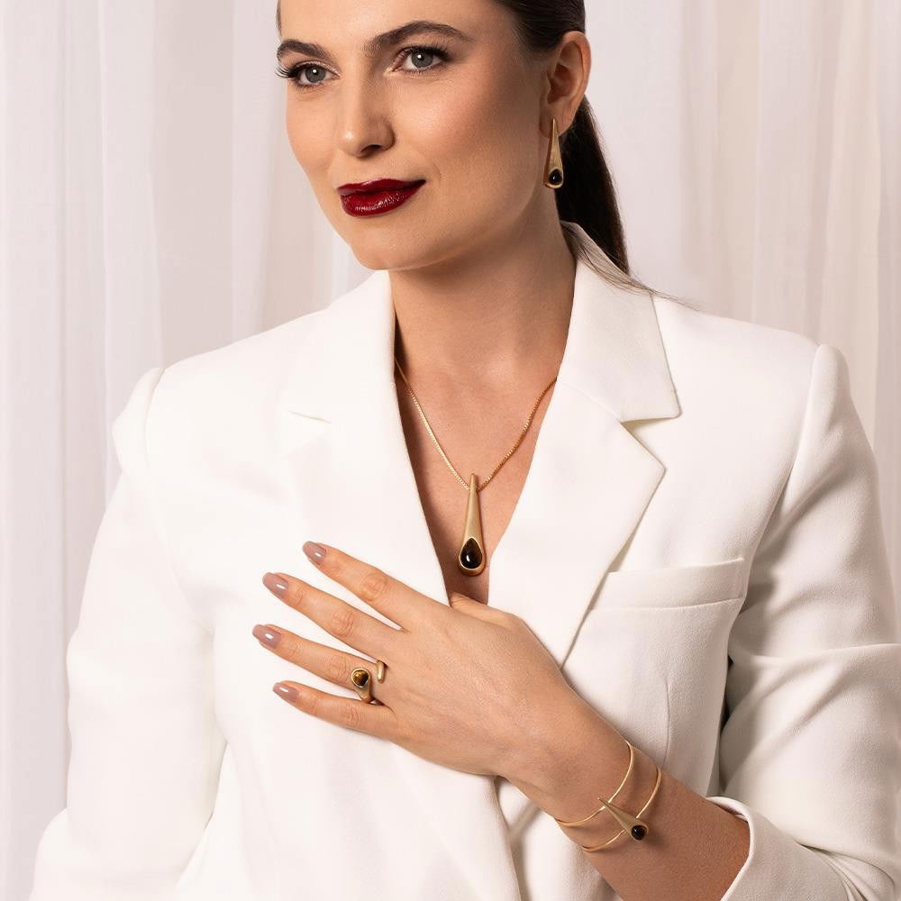 ANEL FOLHEADO A OURO