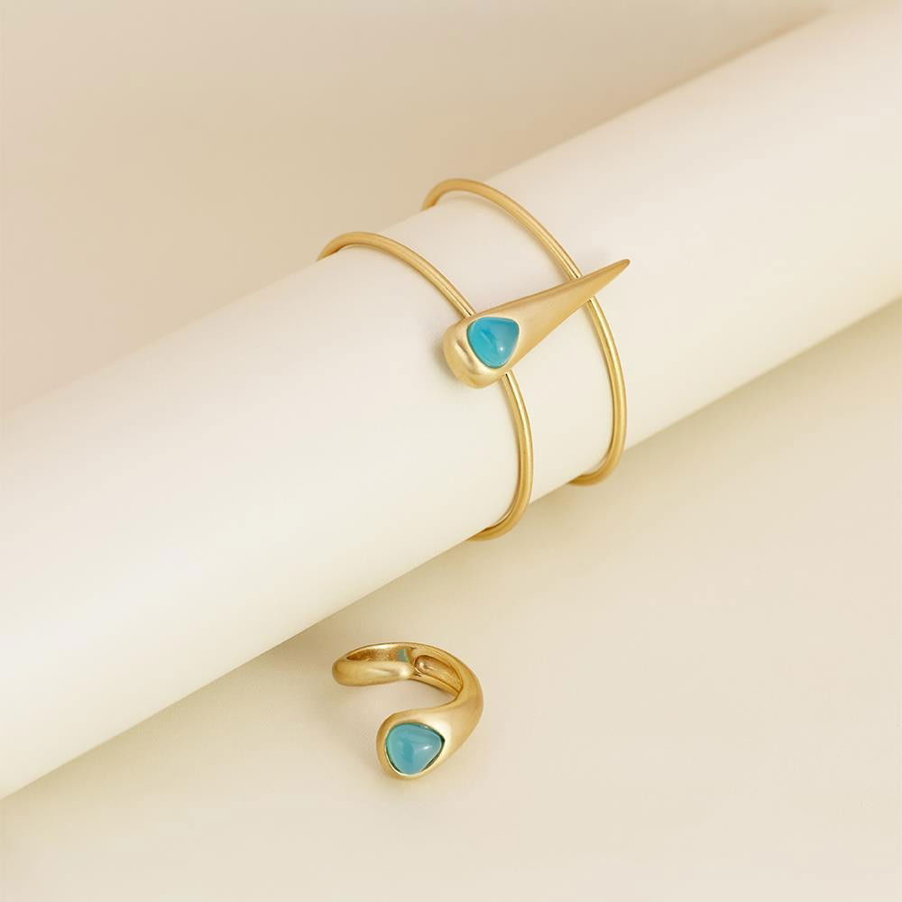 ANEL FOLHEADO A OURO