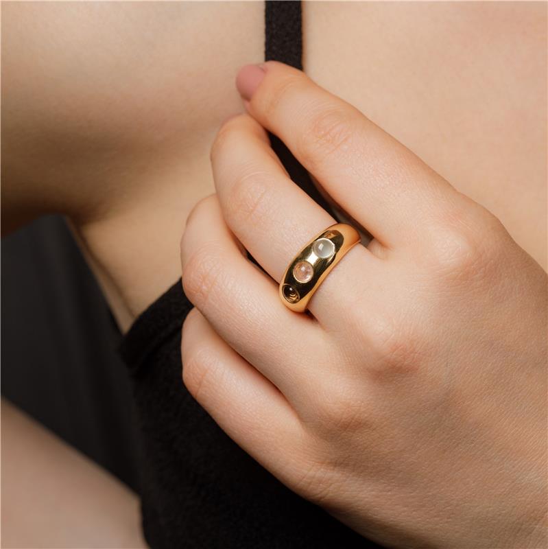 ANEL FOLHEADO A OURO