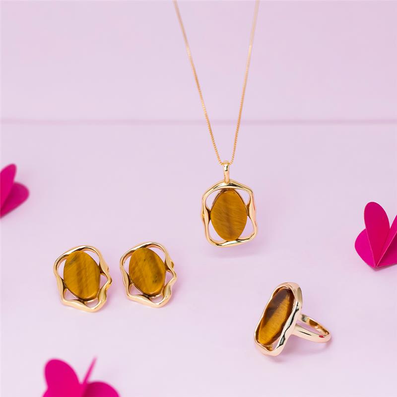 ANEL FOLHEADO A OURO