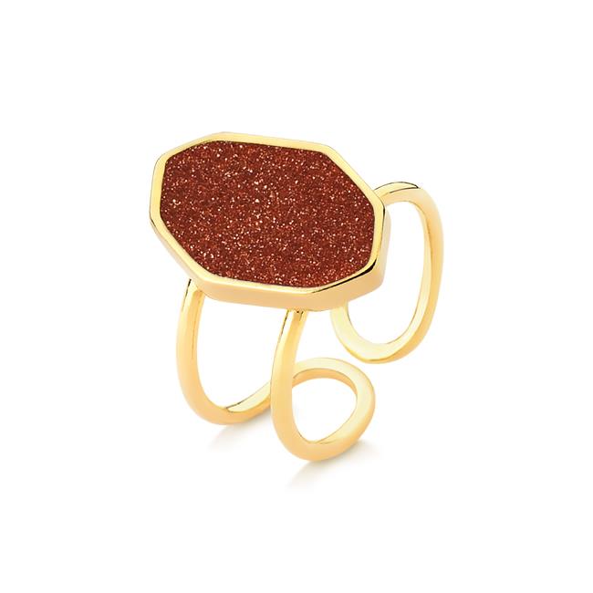 ANEL FOLHEADO A OURO