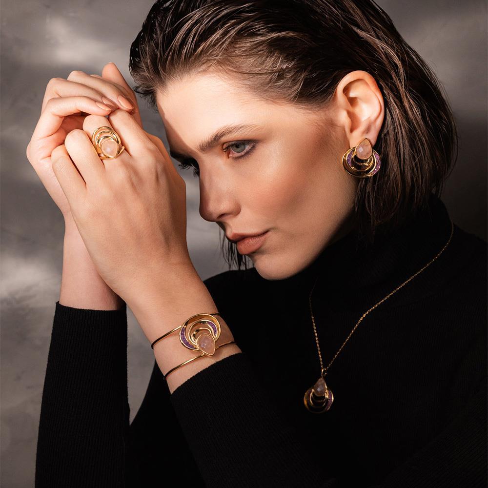 ANEL FOLHEADO A OURO