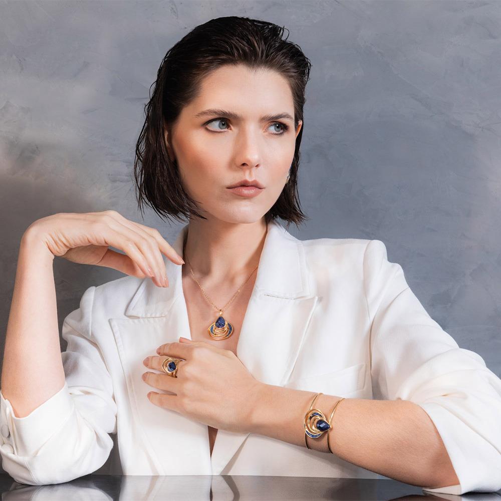 ANEL FOLHEADO A OURO