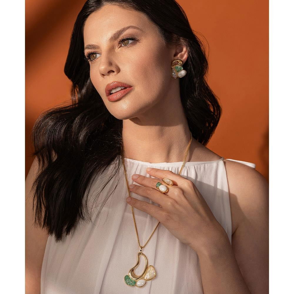 ANEL FOLHEADO A OURO