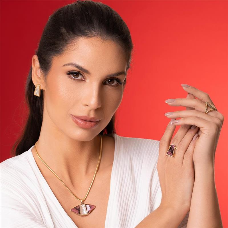 ANEL FOLHEADO A OURO