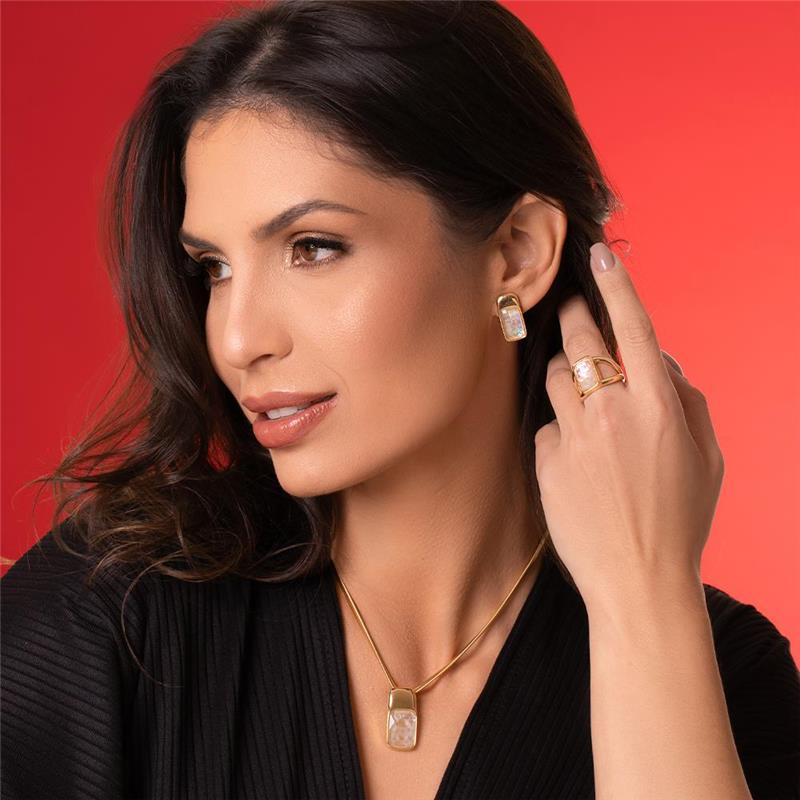 ANEL FOLHEADO A OURO