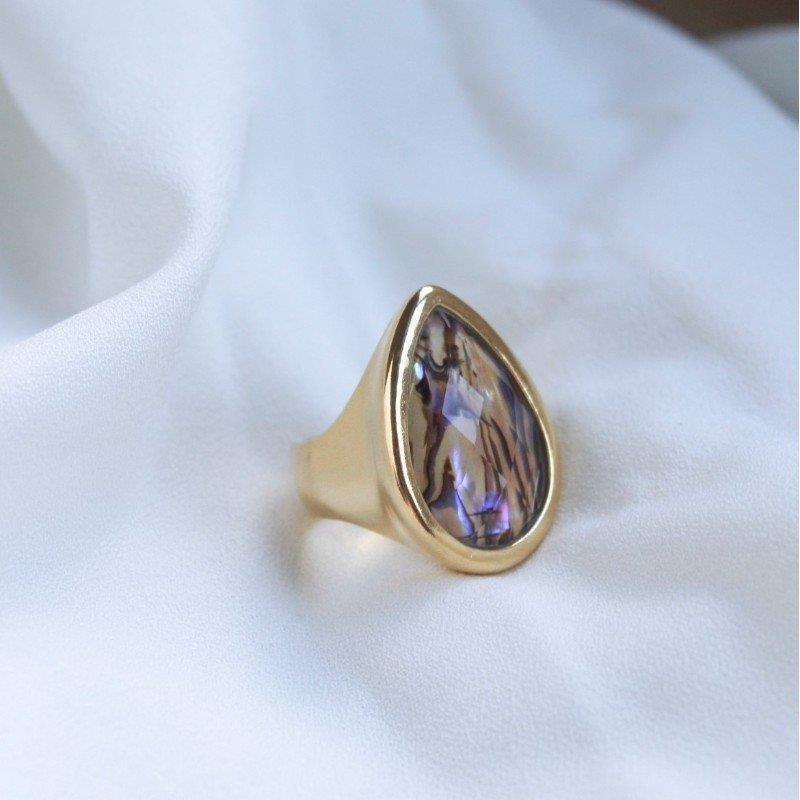 ANEL FOLHEADO A OURO