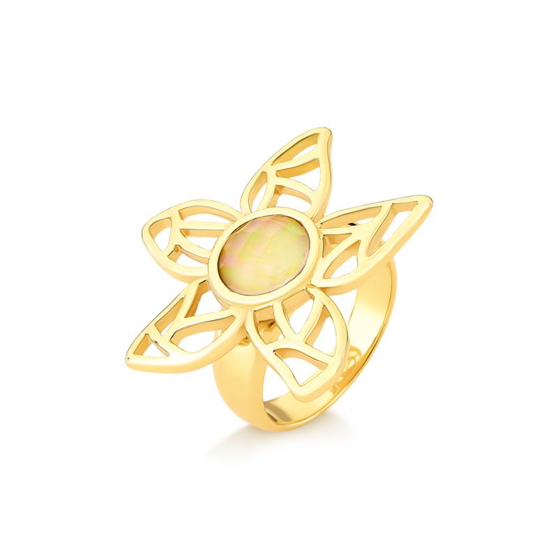 ANEL FOLHEADO A OURO