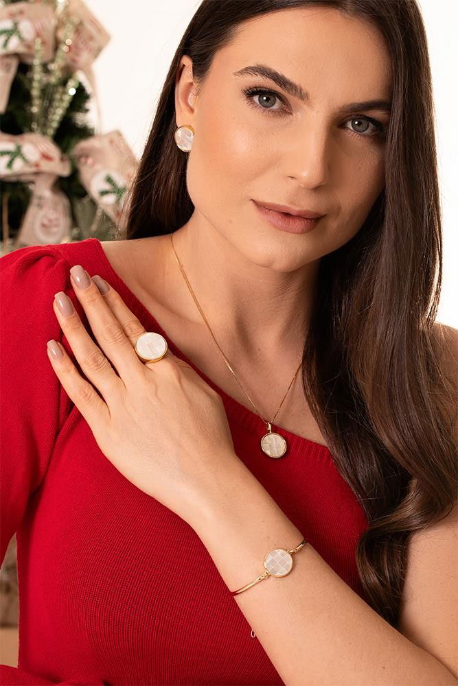 ANEL FOLHEADO A OURO