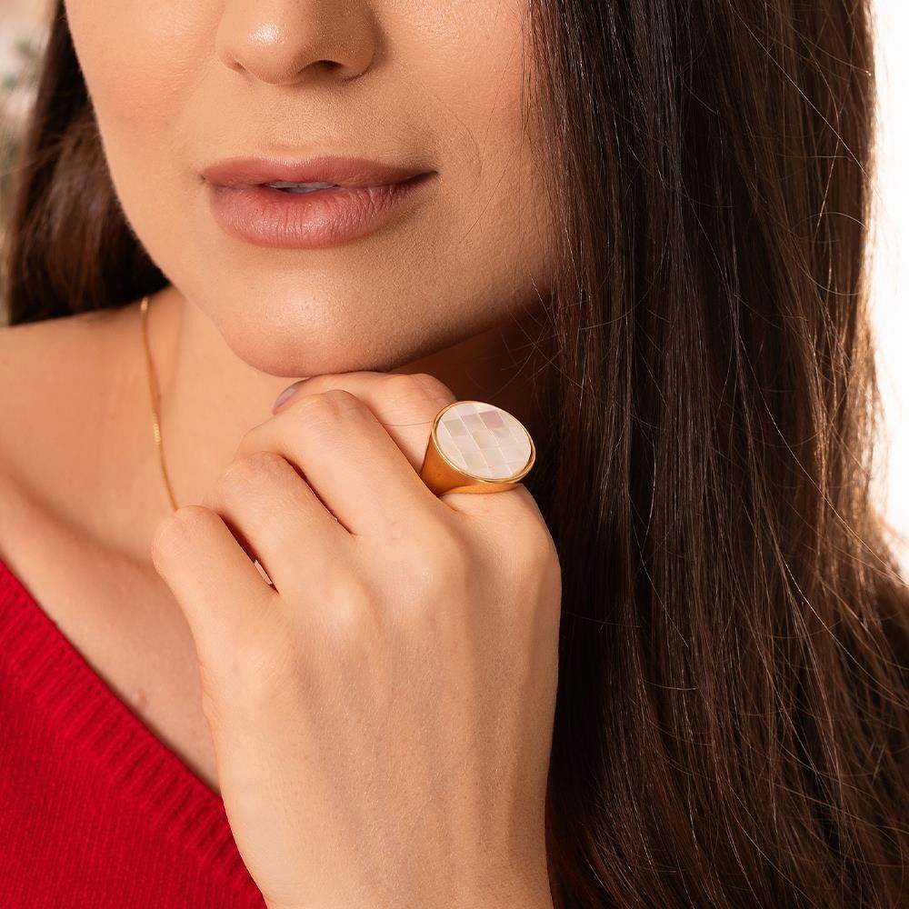 ANEL FOLHEADO A OURO