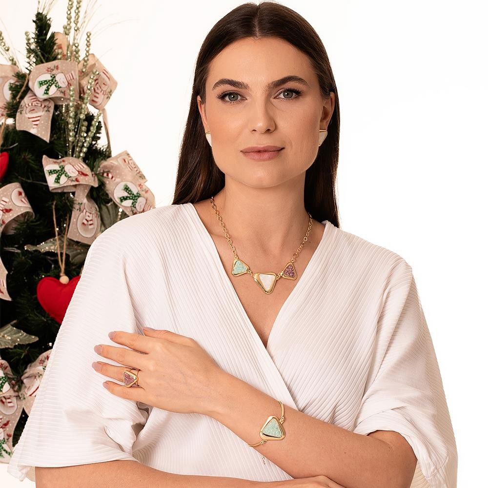 ANEL FOLHEADO A OURO