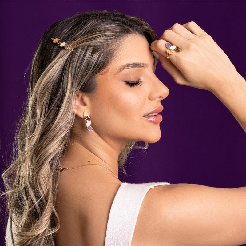 ANEL FOLHEADO A OURO