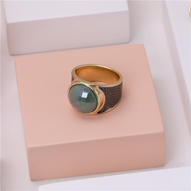 ANEL FOLHEADO A OURO E RÓDIO NEGRO