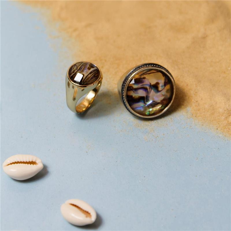 ANEL FOLHEADO A OURO E RÓDIO NEGRO