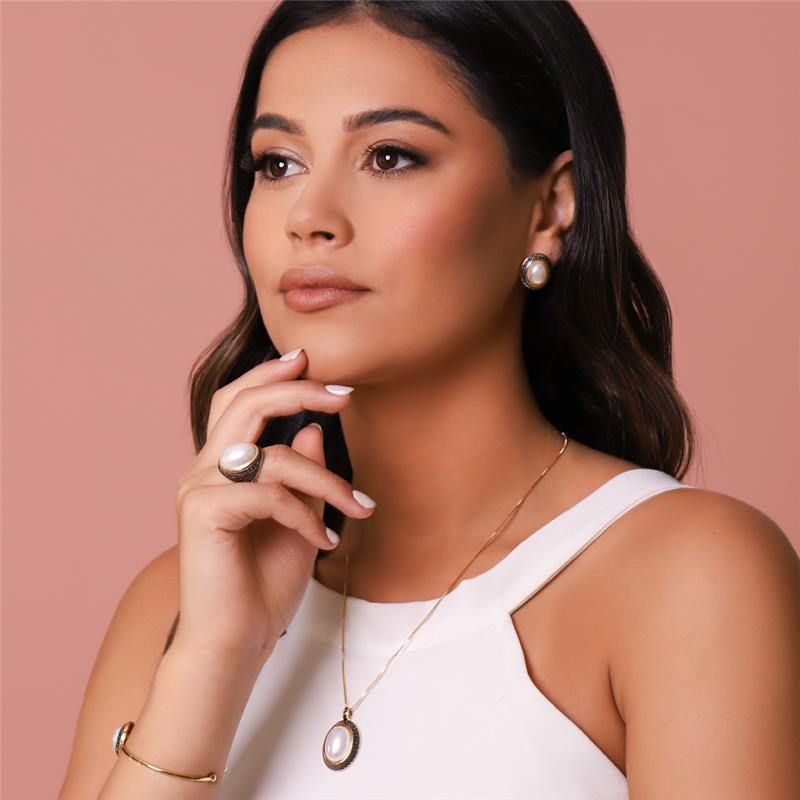 ANEL FOLHEADO A OURO E RÓDIO NEGRO