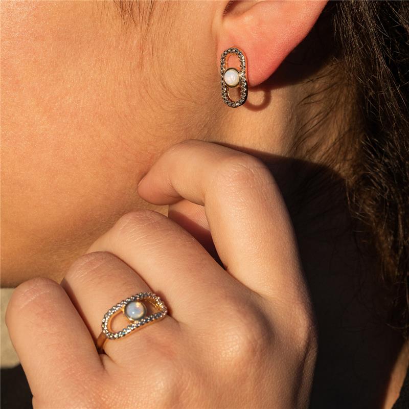 ANEL FOLHEADO A OURO E RÓDIO BRANCO