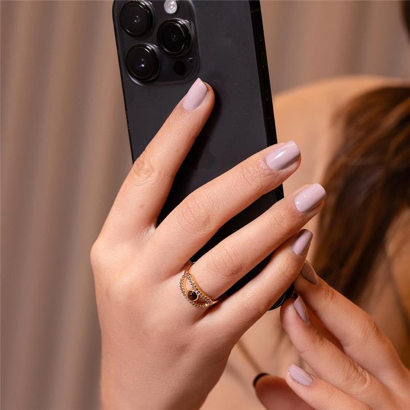 ANEL FOLHEADO A OURO E RÓDIO BRANCO