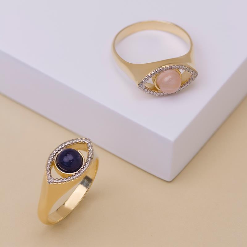 ANEL FOLHEADO A OURO E RÓDIO BRANCO