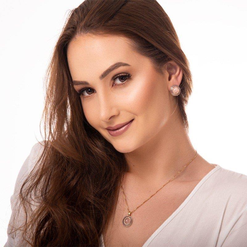 BRINCO FOLHEADO A OURO COM ESMALTE VERDE