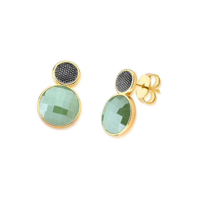 BRINCO FOLHEADO A OURO E RÓDIO NEGRO