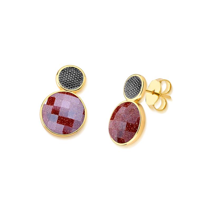 BRINCO FOLHEADO A OURO E RÓDIO NEGRO