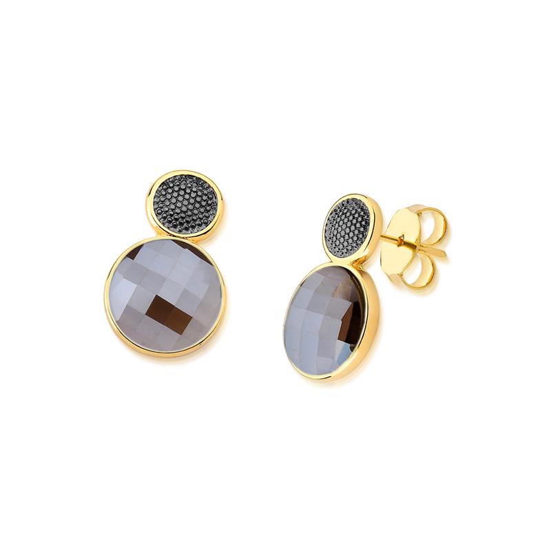 BRINCO FOLHEADO A OURO E RÓDIO NEGRO