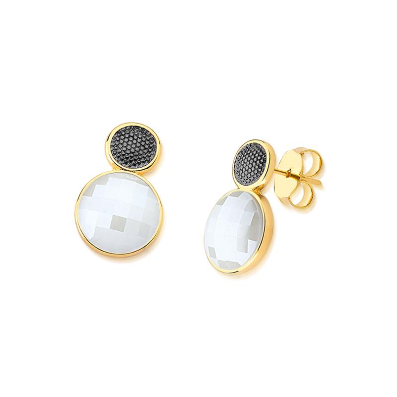 BRINCO FOLHEADO A OURO E RÓDIO NEGRO