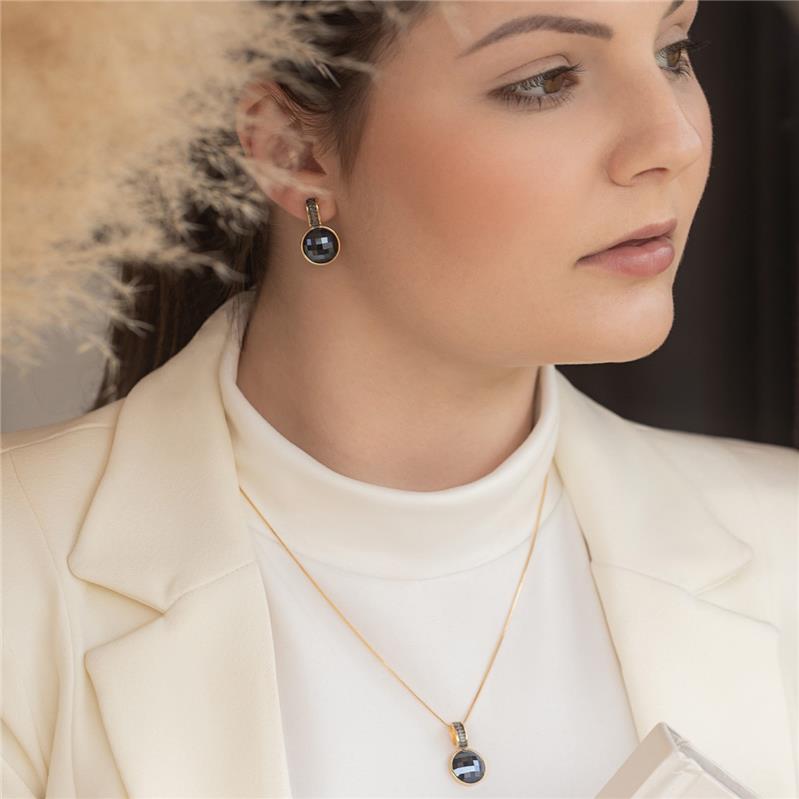 BRINCO FOLHEADO A OURO E RÓDIO NEGRO