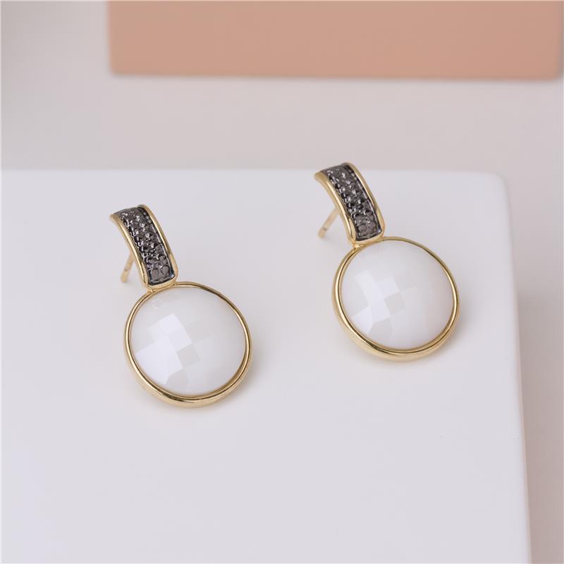 BRINCO FOLHEADO A OURO E RÓDIO NEGRO