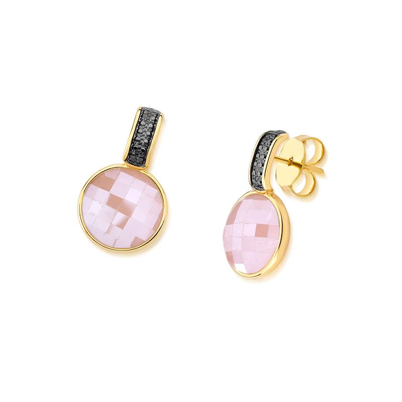 BRINCO FOLHEADO A OURO E RÓDIO NEGRO